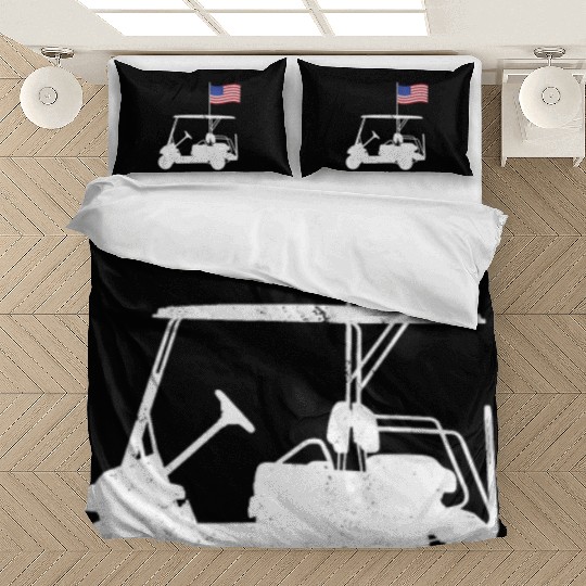 Funny Patriotic Golf Wear USA Flag Golf Cart Bedding Sets