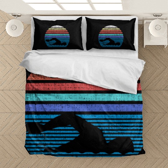 Funny Vintage Retro Swim Swimmer Swimming 80s Gift Bedding Sets
