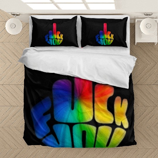 Funny Cute Middle Finger Vintage Bedding Sets - F*ck You