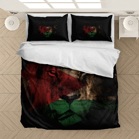 Jordan Lion Flag Paint Splatter Bedding Sets