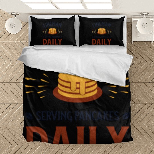 Football Lineman, Serving Pancakes Daily Bedding Sets