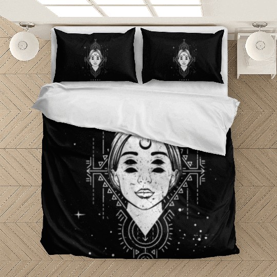 Occult Moon Baphomet Tarot Card Satanic Devil Bedding Sets