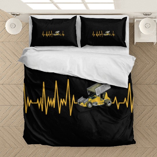 Sprint Car Racing Heartbeat Pulse Bedding Sets