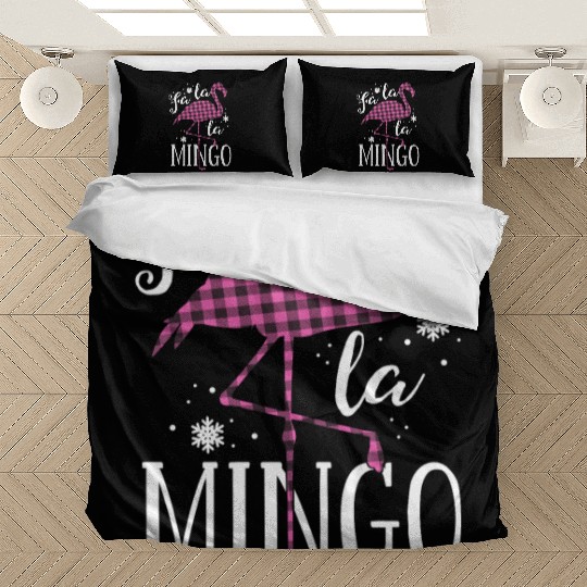 Fa La La Mingo Flamingo Christmas Bedding Sets Pink