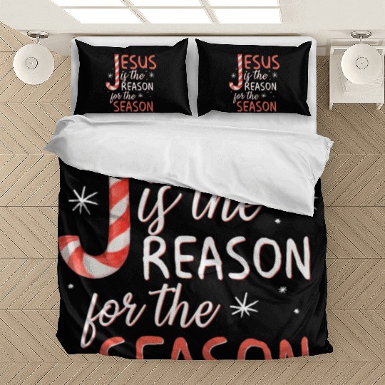 Jesus Is The Reason For The Season Candy Cane Chr Bedding Sets