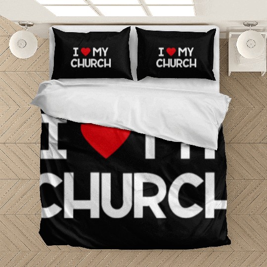 I Love My Church, Heart, Bible, Christian, Bedding Sets