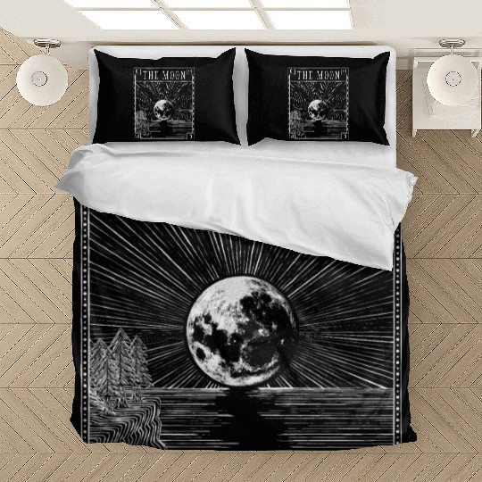 Moon Tarot Card XVIII Occult Witchcraft Gothic Bedding Sets