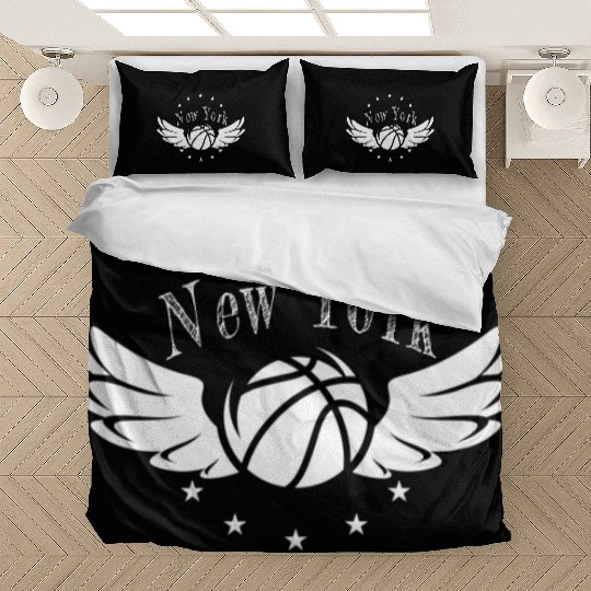 New York Basketball Ball Sports Stars Wings Design Bedding Sets