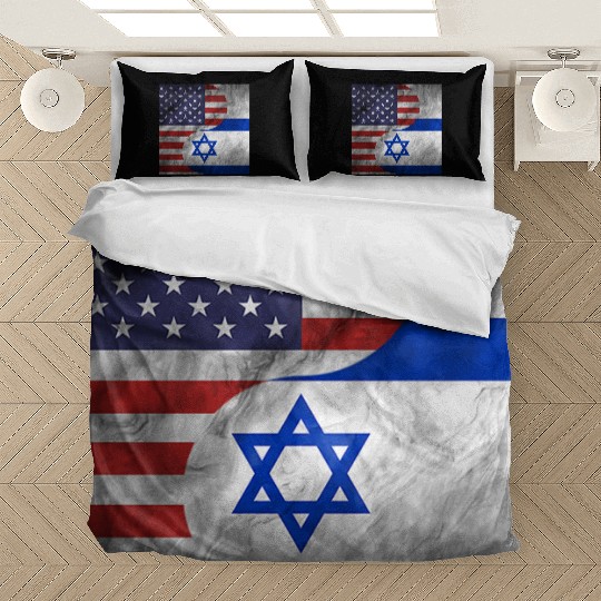 USA Israel Dual Yin Yang Flag Bedding Sets