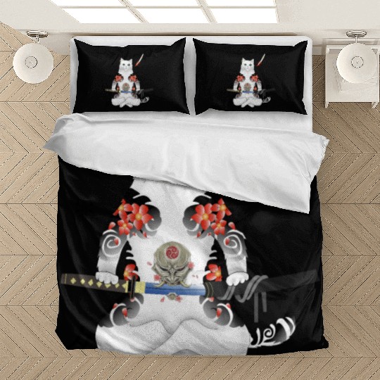Japanese Samurai Cat Katana Ninja Yakuza Tattoo Bedding Sets
