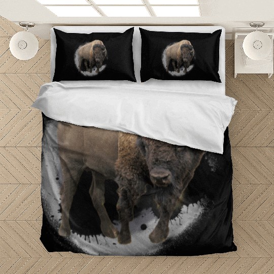 Bison Buffalo Cattle Design Illustration Gift Bedding Sets
