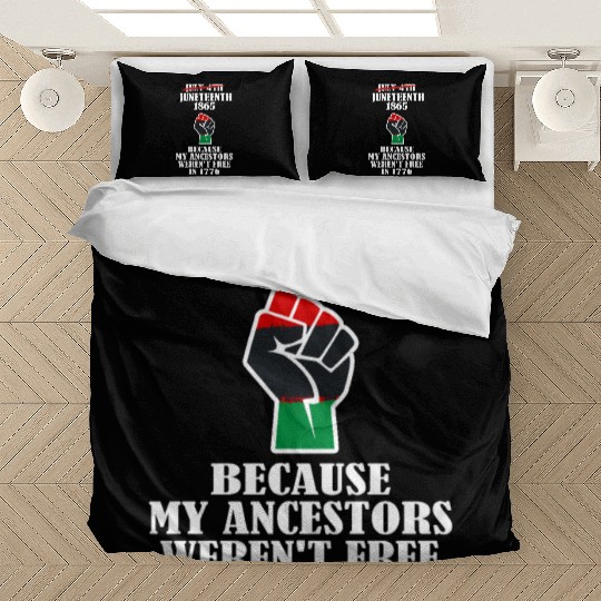Juneteenth Ancestors Black African American Flag.. Bedding Sets