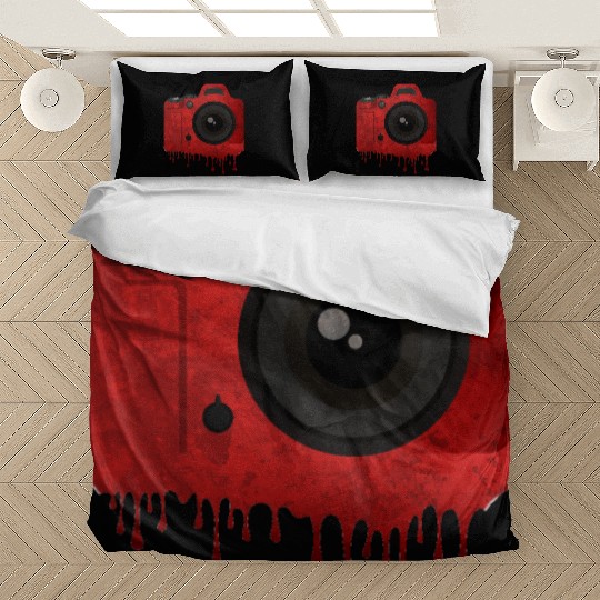 Red splatter camera Bedding Sets