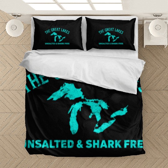 The Great Lakes Unsalted & Shark Free Michigan Gif Bedding Sets