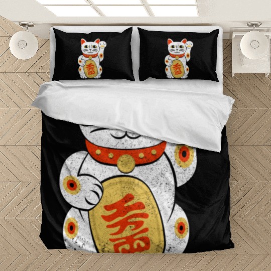 Japan Lucky Cat Japanese Maneki Neko Good Luck Cha Bedding Sets