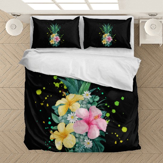 Hawaii Flower Pineapple Art Vacation Bedding Sets