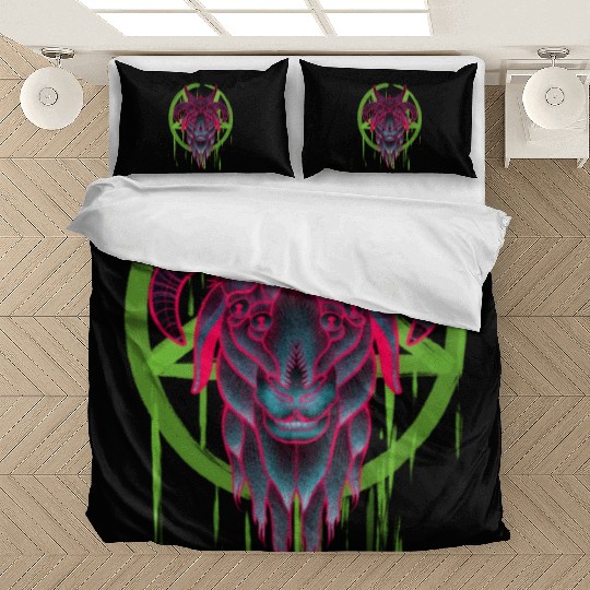 Neon Baphomet Bedding Sets