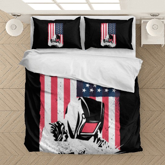 American Flag Welding Helmet Gift Cute Welder Bedding Sets