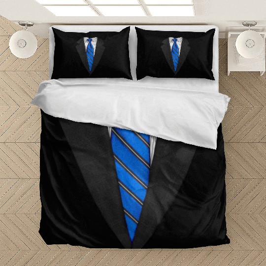 Blue Suit Up! Realistic Suit & Tie Casual Graphic Bedding Sets