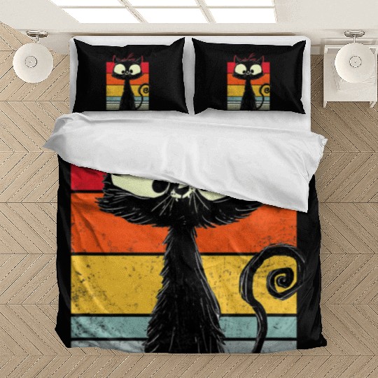 Funny Vintage Cat Black Cat Cat Owner Gift Retr Bedding Sets
