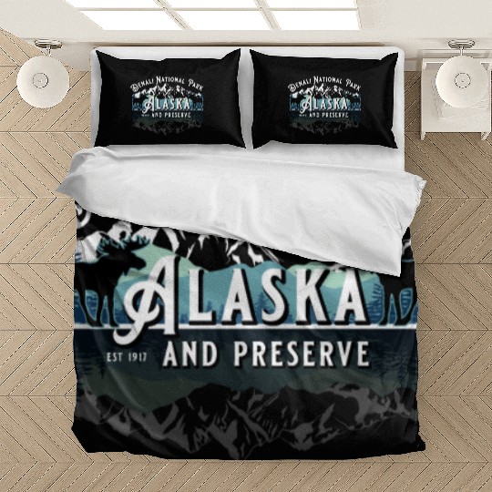 Denali National Park Alaska Ak Usa Moose Souvenir Bedding Sets