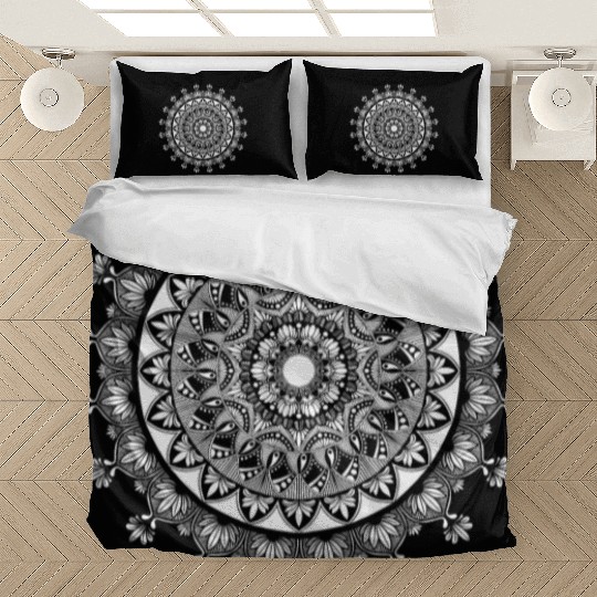 Buddhism yoga mandala with ornaments present Bedding Sets