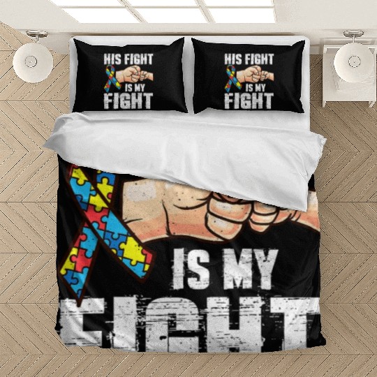 Autism Awareness Bedding Sets Autism Mom Dad His Fight Is