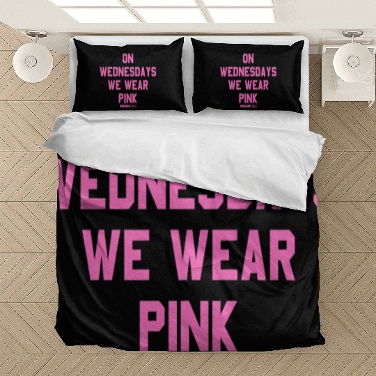 Mean Girls Pink On Wednesday Square Text Bedding Sets