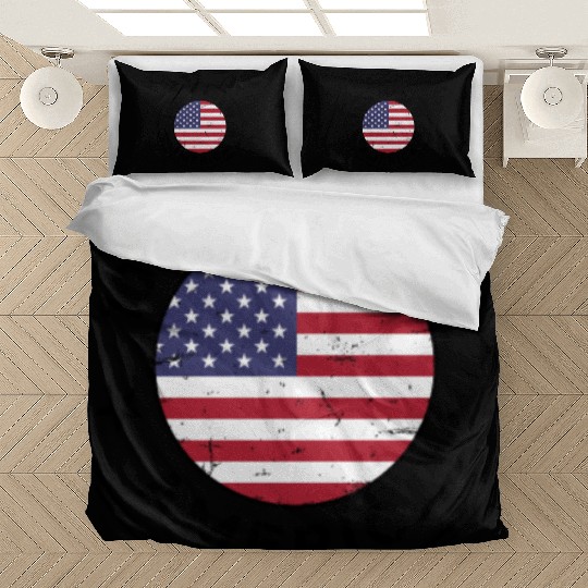 USA Made in America flag stamp Bedding Sets