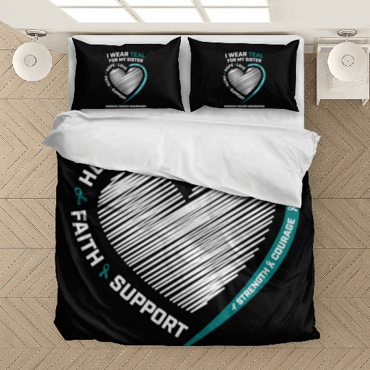 Products I Wear Teal For My Sister Ovarian Cancer Bedding Sets