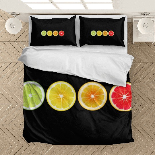 Lime Lemon Orange Vitamin Citrus Wheels of a Bedding Sets