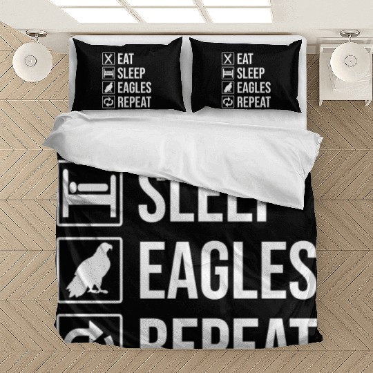 Eat Sleep Eagles Repeat Funny Bald Eagle Bedding Sets