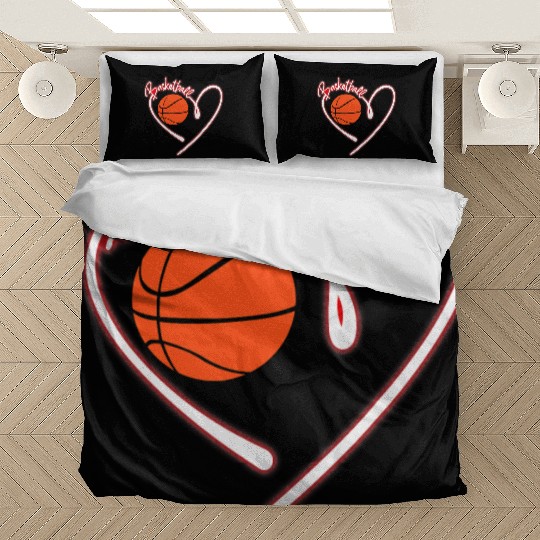 I Love Basketball Girl Basketball Player Heart Bedding Sets