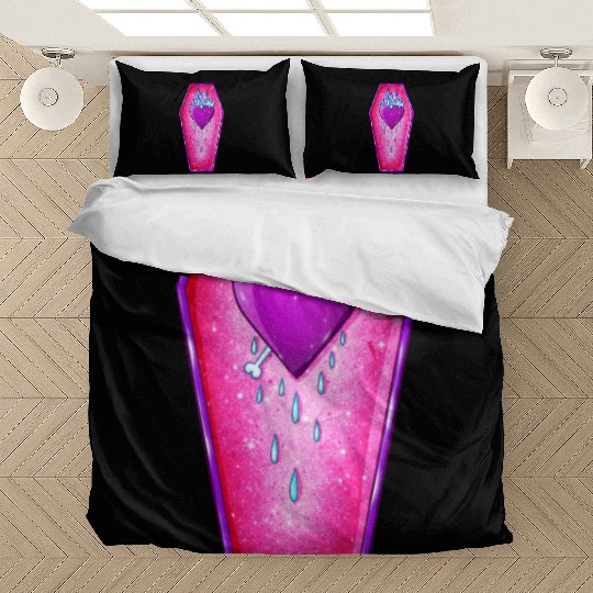 Pastel Goth Love Coffin Heart Bedding Sets