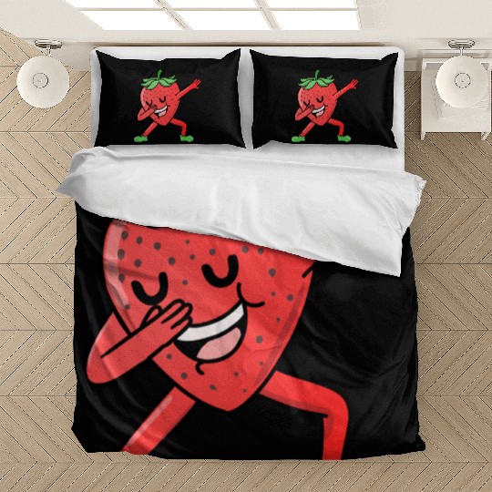 Dabbing Strawberry For Strawberry Lover Bedding Sets