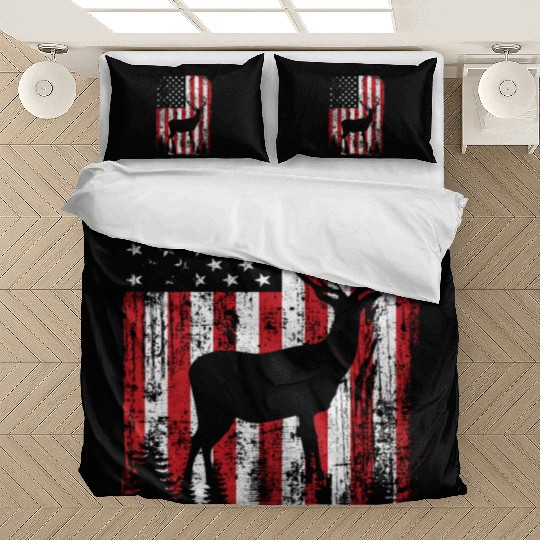 Deer Hunting Camouflage Flag Bedding Sets