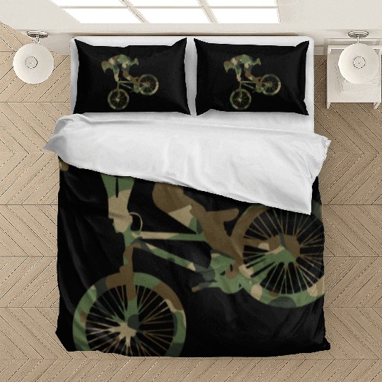 Vintage BMX Bike Racing Camouflage Bedding Sets