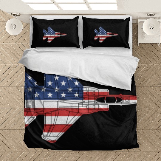 F-15 Eagle Fighter Jet Airplane American Flag F15l Bedding Sets