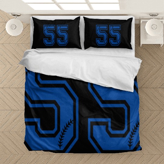 Baseball Number 55 Blue Sports Player Uniform Jers Bedding Sets