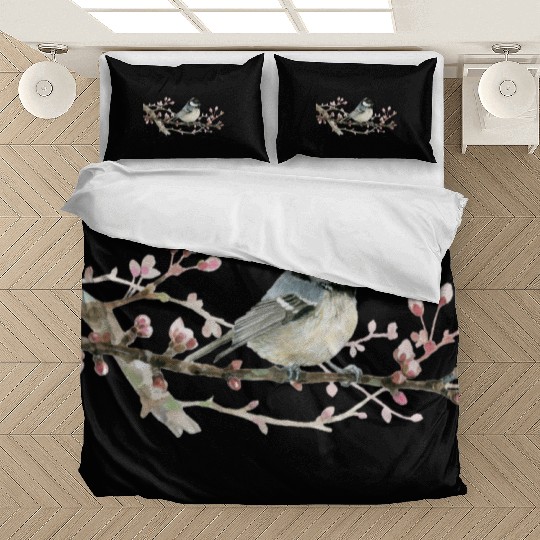 Swamp Tit on A Twig - Garden Birds In Spring Bedding Sets