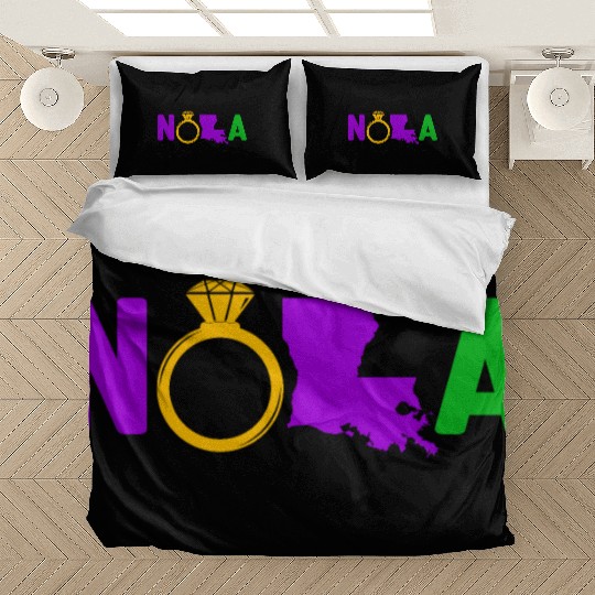 New Orleans Bachelorette Party Map Mardi Gras Bedding Sets