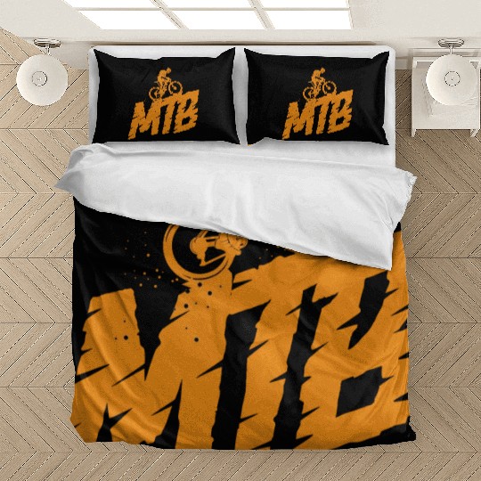 MTB Bike Ride Free Mountain Logo Graphic Sketch Bedding Sets