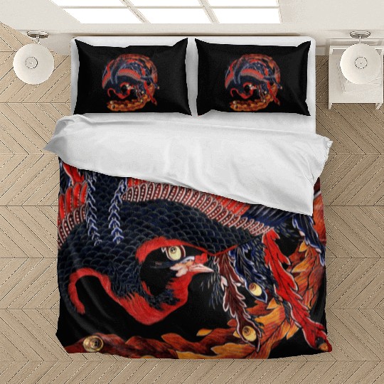 Phoenix that glares in all directions by Hokusai Bedding Sets