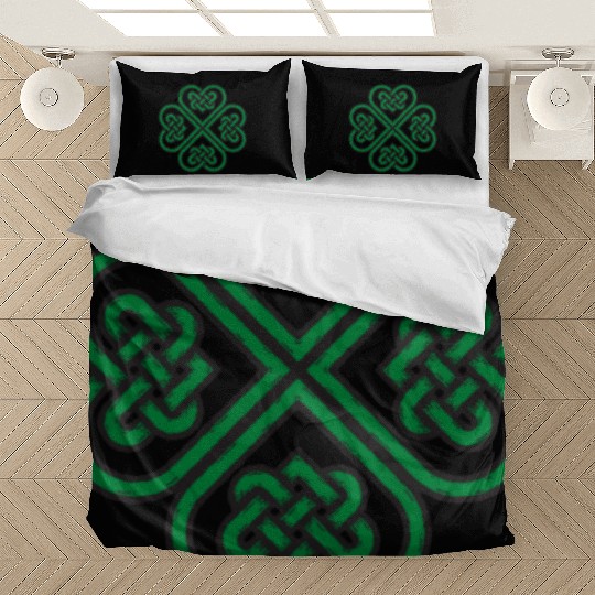 Irish Celtic Knot Shamrock Heart St Patricks Day Bedding Sets