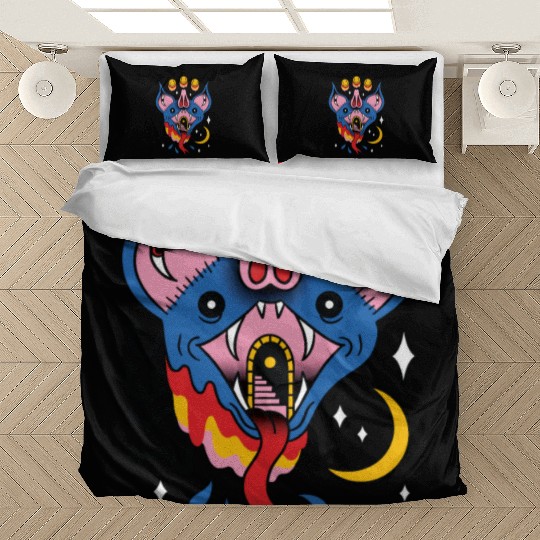 TRIPPY BAT TATTOO SURREAL Bedding Sets