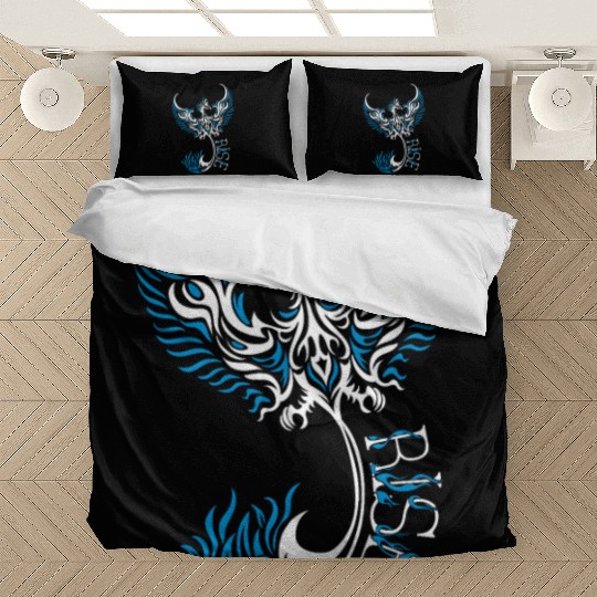 PHOENIX Tattoo/Tribal art - White and Blue,, Bedding Sets