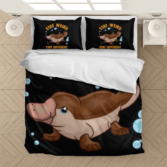 Funny Stay Weird Stay Different Cute Platypus Bedding Sets