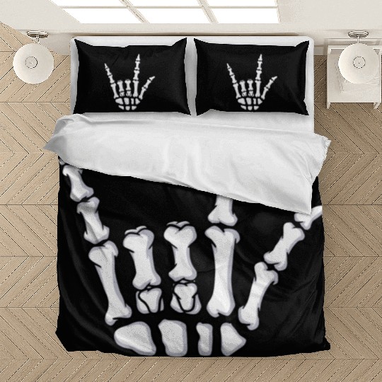 I Love You Sign Language Gift Skeleton Hand Hallow Bedding Sets