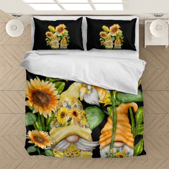 Unique Sunflower Gnome For Hippies And Spring Bedding Sets