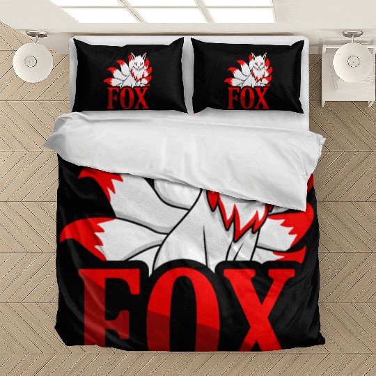 Kabuki Mask Nine Tailed cute Kitsune Japanese Fox Bedding Sets